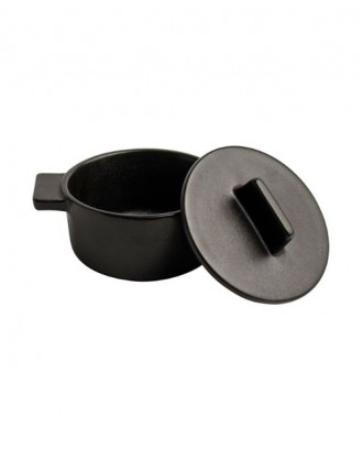 Vas rotund Cocotte, ceramica, negru, 10 cm - SIMONA'S COOKSHOP